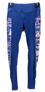 Tropical Floral Mountain Print Kyodan Leggings Womens Size XS Blue Pink Purple - Picture 1 of 10