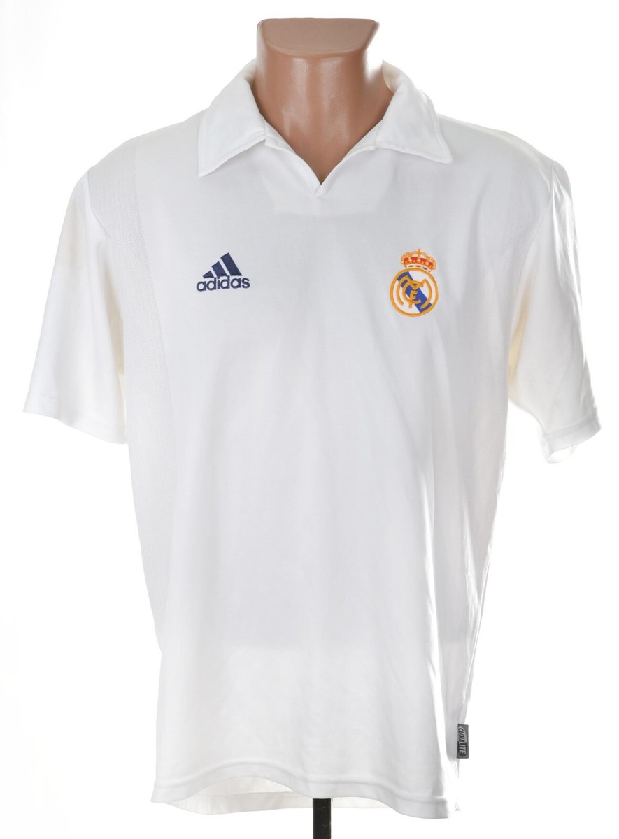 01-02 adidas \"REAL MADRID サッカーシャツ\" REAL MADRID 2001/2002 HOME FOOTBALL SHIRT ADIDAS L CENTENARY | eBay