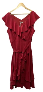 Grace Karin Women's 2024 Summer Wrap Midi Party Dress Casual Boho Red - Size XL - Picture 1 of 7