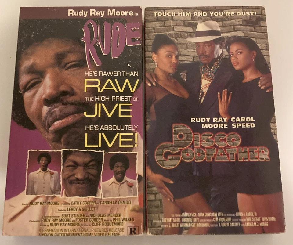 Rudy Ray Moore is Rude VHS 1988 Stand Up + DISCO GODFATHER 2 VHS LOT--VERY GOOD - Image 1 of 1