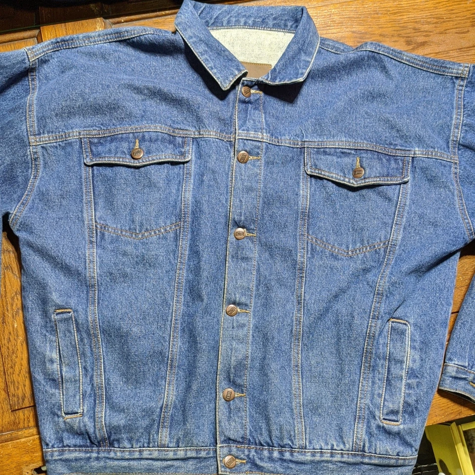 Chaqueta de Camionero DE COLECCIÓN Robert Stock Denim Azul 4 Bolsillos Talla L 100% Algodón Foto 1 de 4