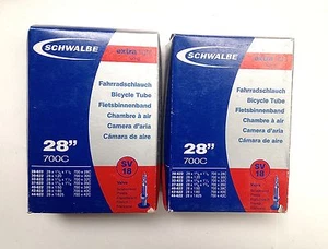 2x Schwalbe EXTRA LIGHT (SV18) 28" 700c x28c-42c PRESTA TUBES 105g! CX / GRAVEL - Picture 1 of 2