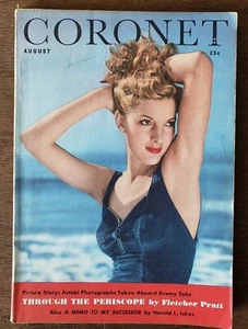 Coronet by Esquire August 1943 5.5"x7.5" Through the Periscope Enemy Subs - Picture 1 of 5