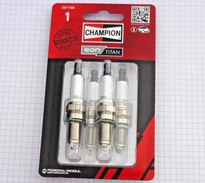 1 Satz = 4 Stück original CHAMPION CET1 EON Titan Zündkerzen spark plug NEU OVP - Bild 1 von 4