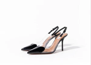 Alaia Heels Le Coeur 90mm Slingback Lackleder Kitten Schuhe schwarz 36 37 39 - Bild 1 von 4