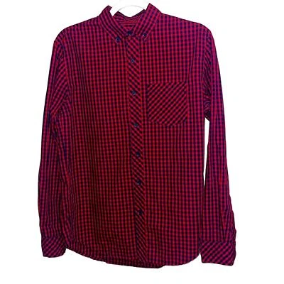  Adam Levine Men's Red and Blue Plaid Button Up sz. Small - Image 1 of 4