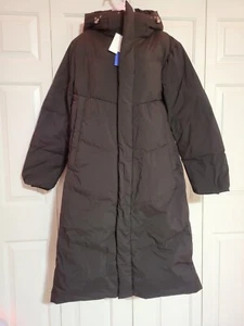 Women Zip Pocket Hooded Longline Puffer Quilted Thick Coat Black Size XL NWT - Picture 1 of 3
