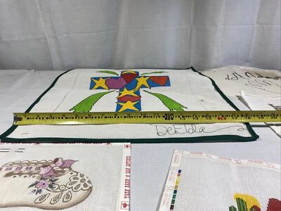 Handpainted Needlepoint Canvas lot 6 - Image 1 of 4