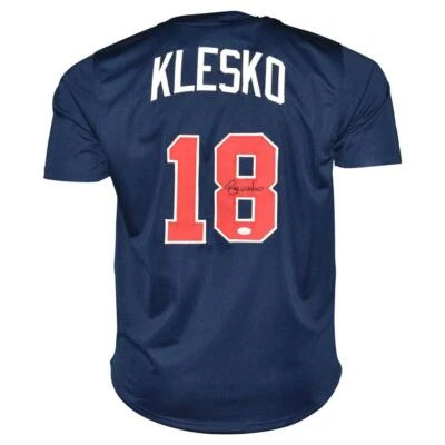 Camiseta de béisbol azul de Atlanta firmada por Ryan Klesko (JSA) Foto 1 de 3