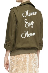 184. Alice + Olivia Marvis Never Say Never Utility Cargo Jacket, Green Multi - Picture 1 of 8