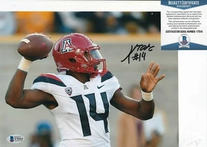 KHALIL TATE signed (ARIZONA WILDCATS) football Eagles 8X10 BECKETT BAS Y75113 - Picture 1 of 1