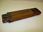 Vintage 72" Lufkin No. X46 Extension Rule Folding Carpenter Ruler Brass Wood 