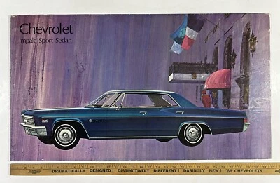 Vintage 1966 Chevrolet Impala Sport Sedan 32” x 18” Chevy Dealer Showroom Poster - Image 1 of 4