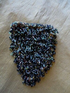 Antike mehrfarbige geschliffene Glas Shaggy Perlen Mini Absehen Handtasche - Bild 1 von 5