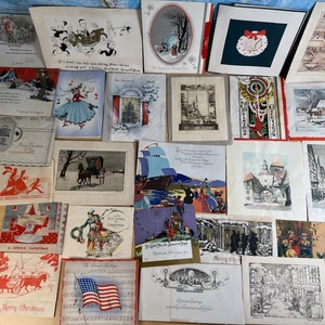 Lote 110+ tarjetas de felicitación de Navidad y Año Nuevo años 30 40 álbumes de recortes efímeros - Imagen 1 de 20