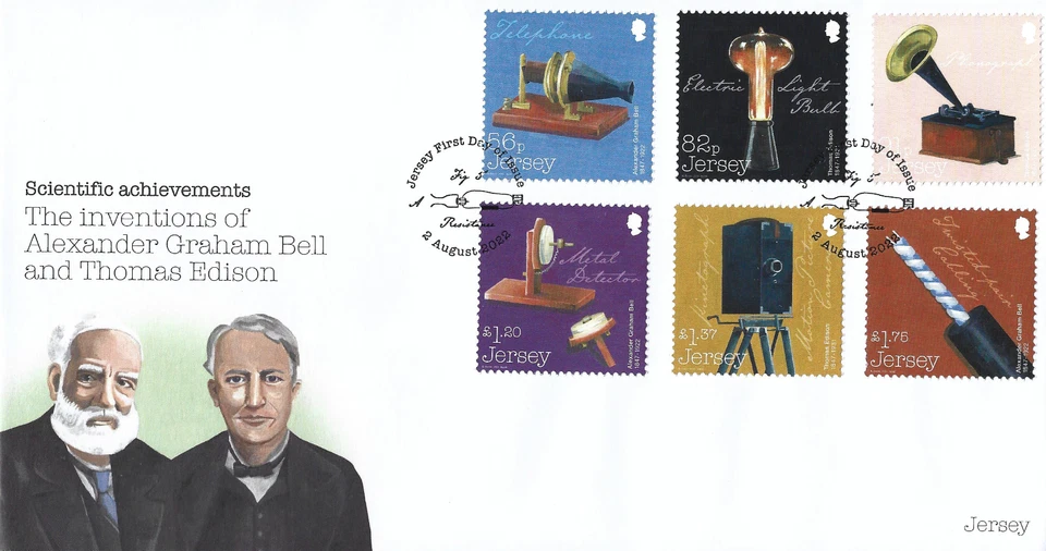 2022 Jersey Inventions of Alexander Graham Bell & Thomas Edison First Day Cover - image 1 of 1