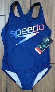 Speedo Youth Size 10 Sports Training One Piece Swimsuit in Navy  - Picture 1 of 4
