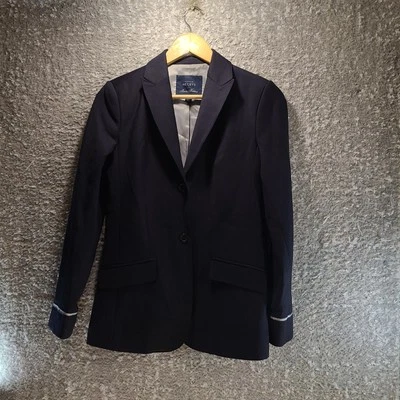 Net Jets Brooks Brothers Blazer 夹克女式 2 黑色羊毛混纺飞行飞行员 — 第 1/4 张图片
