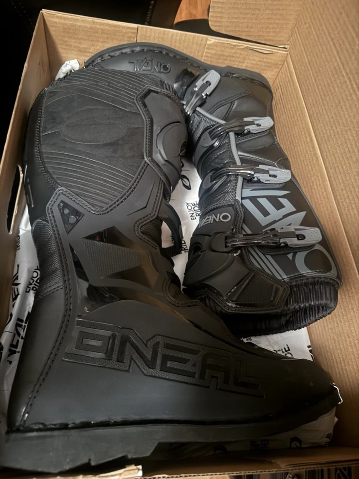 Botas de motocross O'Neal Element para hombre todoterreno MX negras motocicleta 0332 talla 13 Foto 1 de 4