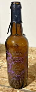 Surly Pentagram Satanic Purple Wiccan Rune Art bottiglia incisa vuota - Foto 1 di 4