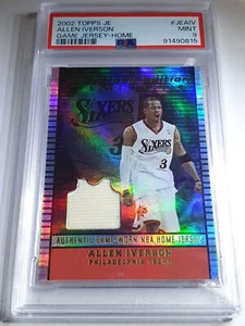 2002 Topps JE Allen Iverson #PATCH Holo Game Worn Jersey - PSA 9 (POP 2) - Picture 1 of 3