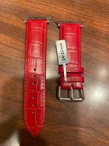 Leather Apple Watch Band with Bamboo Knot Pattern Genuine Cowhide 42/44/45/49 MM - Picture 1 of 5