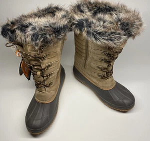 Botas de invierno Sporto Hailey para mujer de piel sintética bronceada talla 10M TOTALMENTE NUEVAS - Imagen 1 de 4
