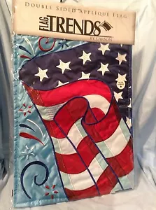 Patriotic Flag Double Sided Appliqué Flag 13" x 18 " FlagTrends Nylon $16.99 - Picture 1 of 10