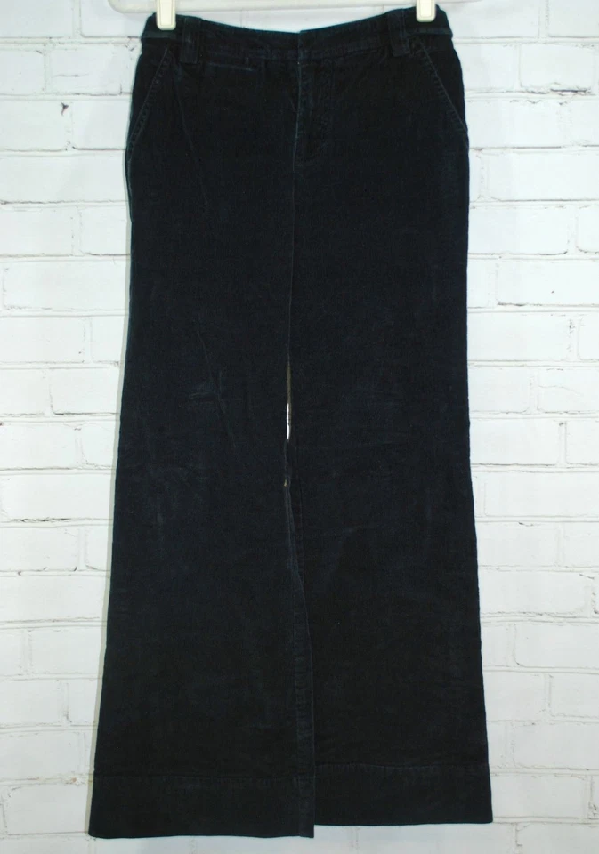 Pantalones de pana Garnet Hill - para mujer talla 2 98 % algodón/2 % spandex - negros Foto 1 de 4