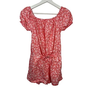 Gap Shorts Girls 14 16 Kids Romper Short Sleeve Pink Floral Boho Casual Summer - Picture 1 of 13
