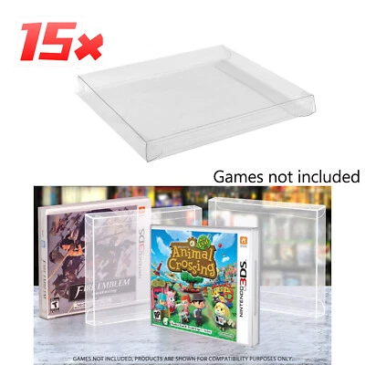15Pack Clear Display Protectors Cases Sleeves Boxes For NINTENDO 3DS Video Games - Image 1 of 4