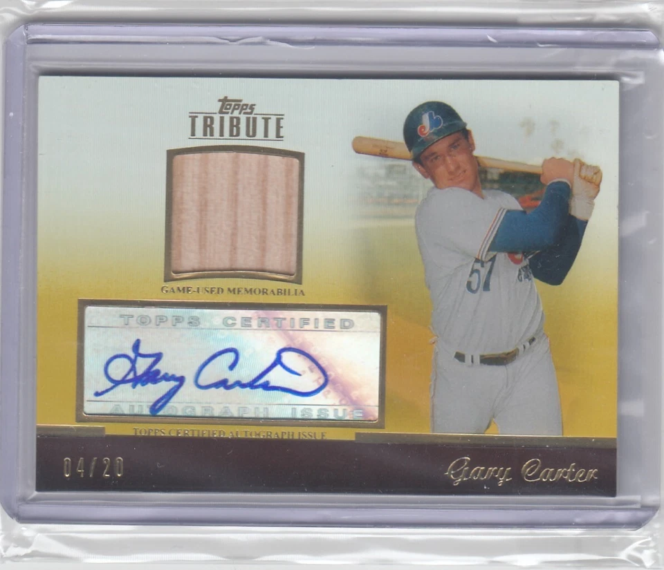 2011 Gary Carter Topps Tribute Gold AUTO BAT /20 - GC1 Expos NY Mets - Image 1 of 1