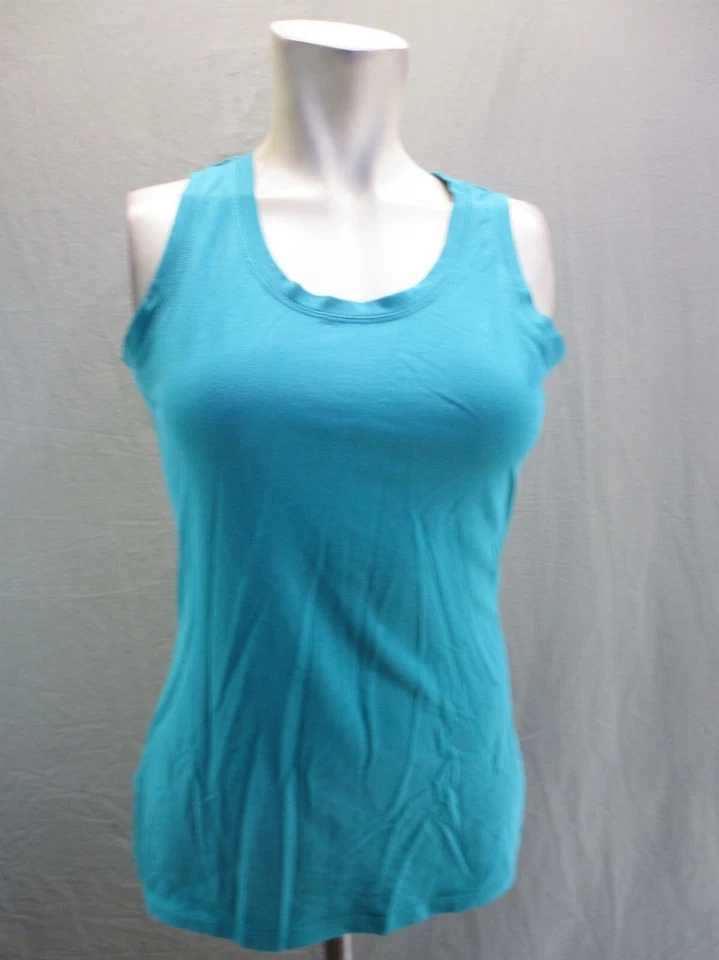 Camisa deportiva sin mangas de algodón con cuello redondo verde azulado talla M para mujer Lucy 5BL-052 Foto 1 de 4