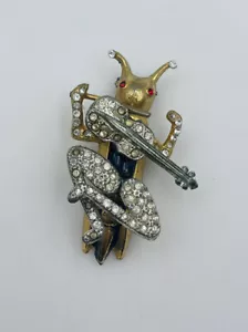 Broche Castlecliff de colección saltamontes dorado sin firmar para tocar el violín temblor - Imagen 1 de 13