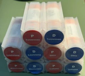 10 Mint Rolls UNOPENED State Quarters- 2002 P & D Set - TN, OH, LA, IN, MS - Picture 1 of 7