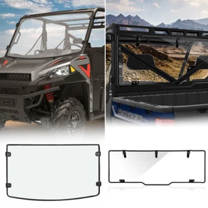 UTV Full Front+Rear Windshield for Polaris Ranger XP 900 XP 1000 /Crew 2013-2025 - Picture 1 of 20