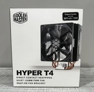 Cooler Master HYPER T4 RR-T4-18PK-R1 120mm CPU Heatsink Fan AMD Intel LGA Socket - Picture 1 of 4