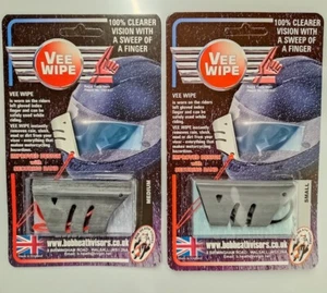 BOB HEATH VEE WIPE, VISOR WIPE MOTORBIKE VISORS, TWIN PACK, MEDIUM-SMALL + BANDS - Picture 1 of 2