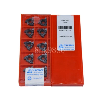 10pcs Carmex 22IR N60 BMA High quality Threaded blade Carbide Inserts - Image 1 of 3