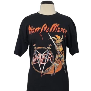 SLAYER Show No Mercy L LARGE T-Shirt Black Mens Band Logo - Picture 1 of 7