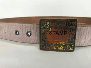 Stamp 10 Leather X Large Belt White Tan - Picture 1 of 7