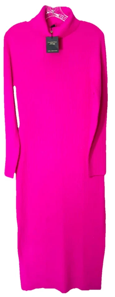 NWT Charter Club XL 100% Cashmere Turtleneck  Sweater Dress, Fierce Pink, $229 - Image 1 of 4
