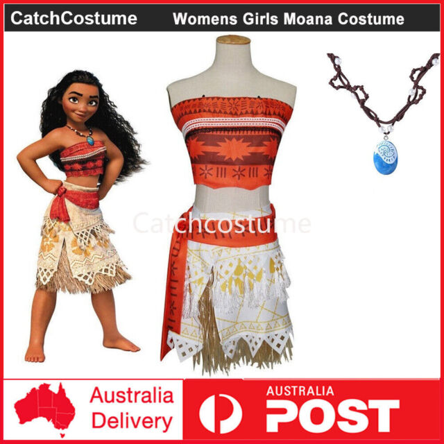 Lovely Girls Moana Party Holiday Birthday Dress with Necklace Costume O15  MG