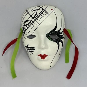 Vintage 3” x 4” Ceramic Decorative Wall Mask Hand Painted - Picture 1 of 7