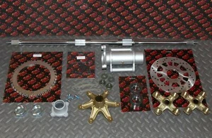 New +2" Banshee Rear Setup Axle Carrier Rotor + Hubs + Sprocket 38 Tooth CHROME - Picture 1 of 8