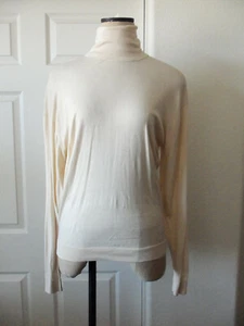 Ralph Lauren Collection Purple Label Cream 100% Silk Knit Turtleneck Sweater - M - Picture 1 of 3