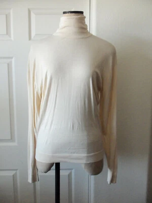 Ralph Lauren Collection Purple Label Cream 100% Silk Knit Turtleneck Sweater - M - Image 1 of 3