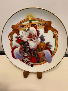 Vintage Weihnachtsteller ""The Santa Series"" vom Künstler Robert Dorman 1993 - Bild 1 von 5
