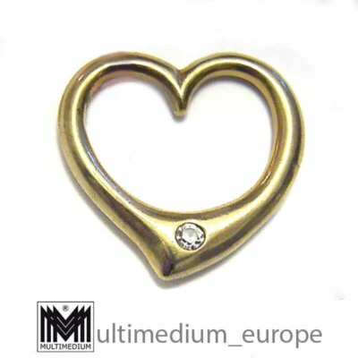 333 er Gold Anhänger Herz anhänger gold heart pendant Straß Stein - Bild 1 von 4