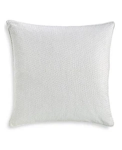 Almohada Euro Sham Intersect blanca plateada con cuentas decorativa 26x26 Hotel Collection - Imagen 1 de 7